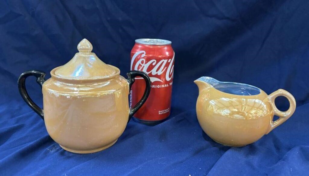 Vtg. Lustreware Sugar & Creamer