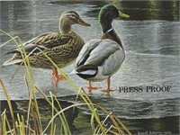 Press Proof 1985 Mallard Pair Early Winter