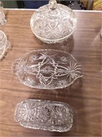 GLASSARE LOT VINTAGE PRESSED GLASS AND OTHER