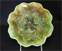 Rose Show ruffled bowl - aqua opal