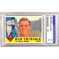 1960 Topps Don Drysdale Graded 7