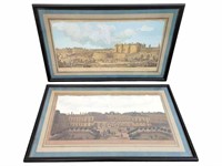 Pair of Matching Jacques Rigaud Colored Engravings