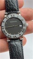 TIFFANY & CO. ATLAS DATE DARK GREY DIAL QUARTZ