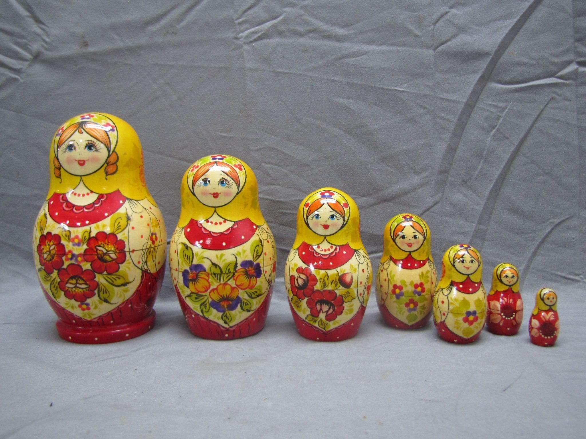 Vintage Wooden Russian Nesting Dolls