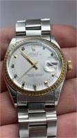 ROLEX OYSTER PERPETUAL DATE FLUTED WATCH, gold