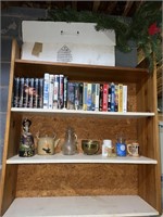 Shelf with Contents VHS to Pottery