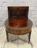 Vintage Neo-Classical Mahogany Leather Top End