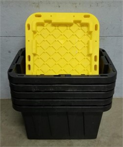 (5) Stackable Storage Totes