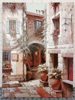 Framed Courtyard Textured Print on Canvas