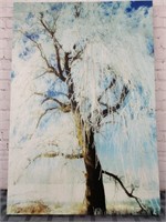 Framed Winter Tree Mixed Media Print on Canvas