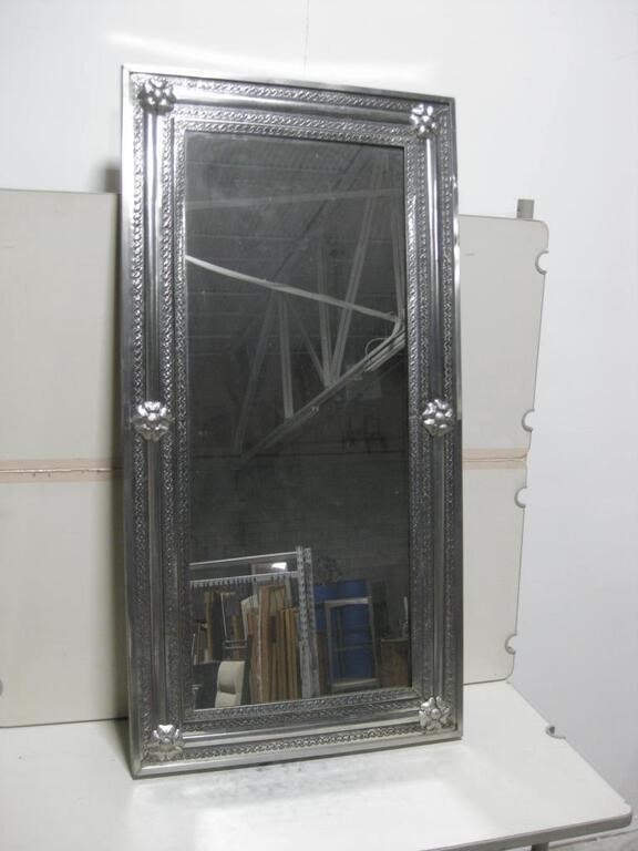 57"x 28" Framed Tin Mirror