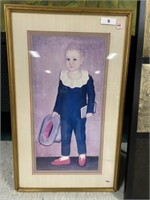 Folk Art Style School Boy Framed Art