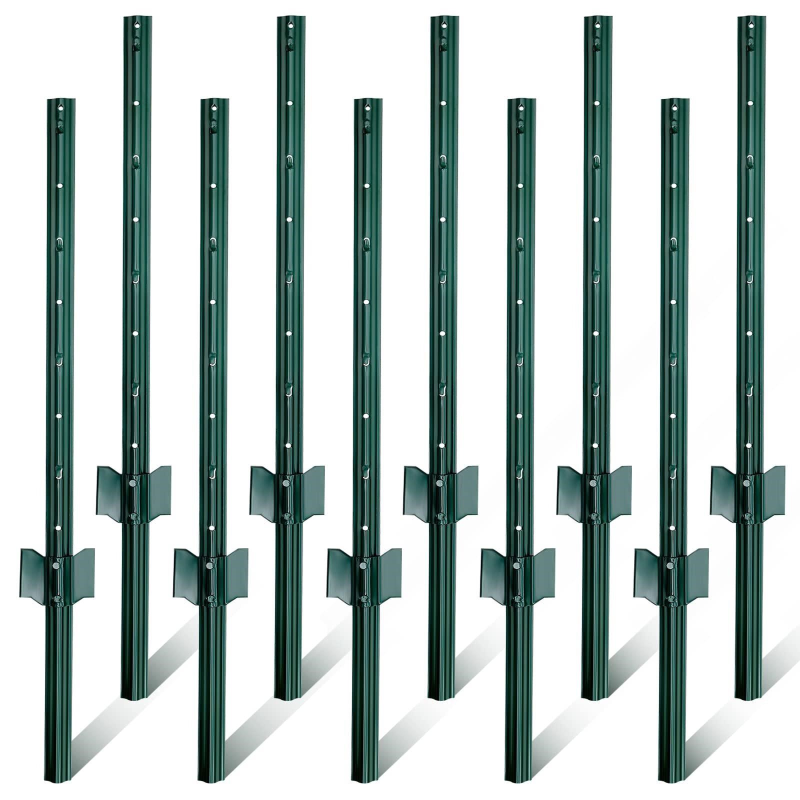 Gtongoko 6 Feet Sturdy Duty Metal Fence Post, Pack