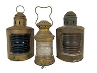 3 Nautical Maritime Kerosene Lanterns