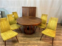 Mid Century Brown Saltman Dining Table w/5 Chairs