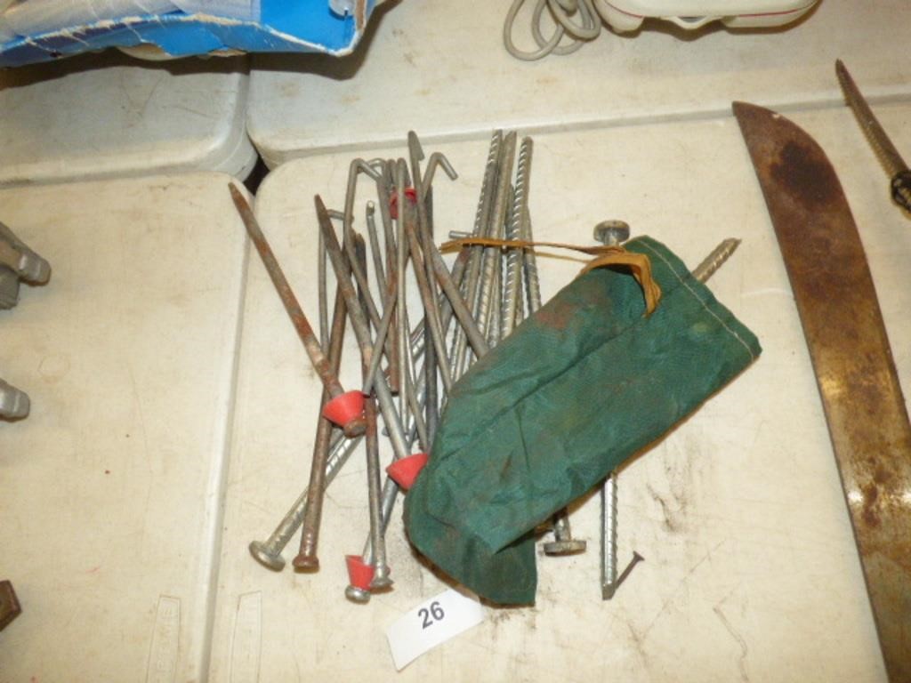 ASSORTED HEAVY TENT STAKES