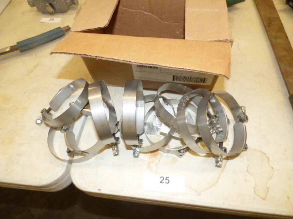 10 NEW STAINLESS 4" PIPE CLAMPS