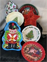 Assortment of Holiday Serving Snack Trays