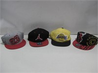 Four Assorted Basketball Adjustable Hats/Caps