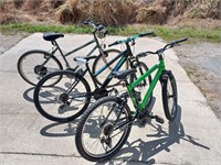 LOT OF 3 ADULT MOUNTAIN BIKES