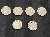 1904 Liberty Head Nickel, FOUR Jefferson Nickels,
