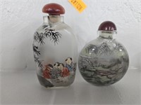 2 antique reverse painting Chinese snuff bottles