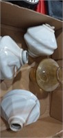 Lot with Slag glass lamp parts