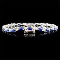 8.68ct Sapphire & 0.95ctw Diam Bracelet - 14K Gold