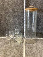 Large Pyrex Jar and Glasses Bundle