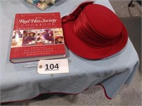 Red Hat w/ Red Satin Ribbon and Bow