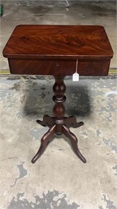 Early Mahogany Lift Top Sewing Stand