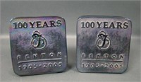 Two Fenton Purple 100 Years Retail Signs