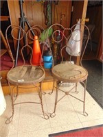 (2) Metal Ice Cream Parlor Chairs