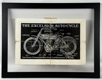 Early 1900s Excelsior Motorcycle Auto-Cycle Poster