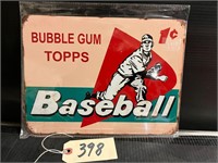 Topps Baseball Bubble Gum Metal Sign 12 x 9