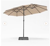 15 ft. Market Patio Umbrella 2-Side in Beige With