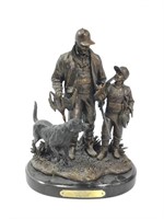 Ducks Unlimited Hunting Statue Father Son Dog