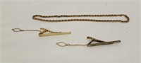 Men's Tie Clips and necklace.