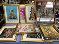 Lot of 8 assorted religious pictures