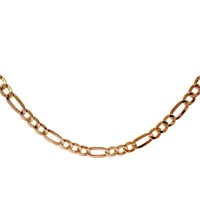 24" Figaro Link Chain Necklace 14k Gold