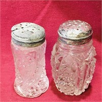 Lot Of 2 Vintage Glass Salt Shakers