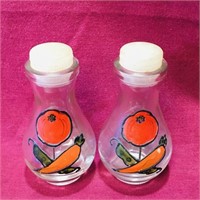 Painted Glass Salt & Pepper Shakers (Vintage)