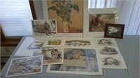 variety of prints, unframed