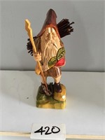 Wooden Figurine On Man With Apple And Sticks On