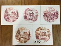 Set Of Ceramic High Gloss Coasters With Paintings