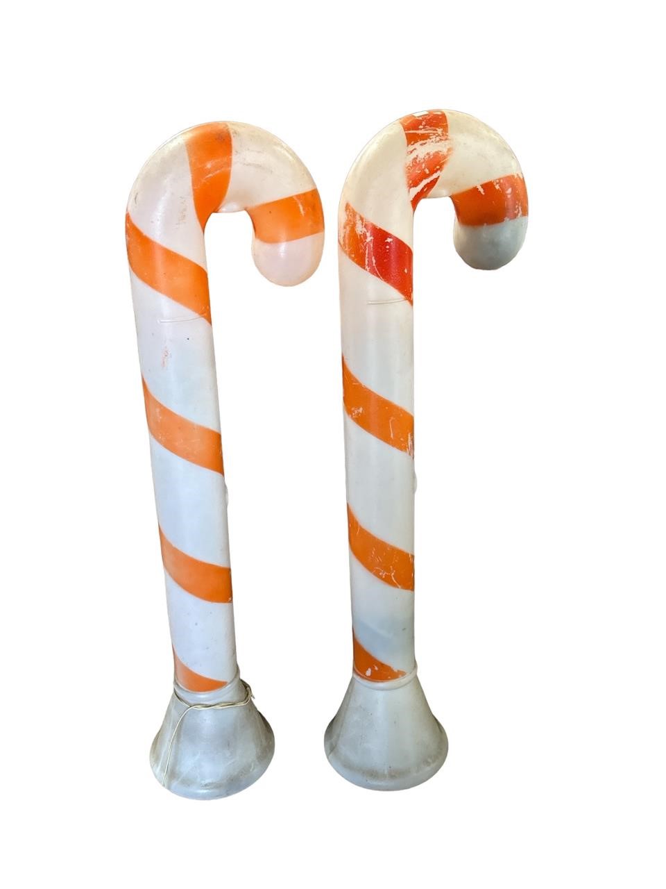 PAIR OF 41 INCH CANDY CANE BLOW MOLD LIGHT UPS