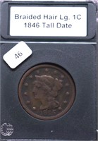 1846 TALL DATE LARGE CENT VF