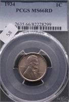 1934 PCGS MS66 RED LINCOLN CENT