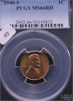 1940 S PCGS MS66 RED LINCOLN CENT