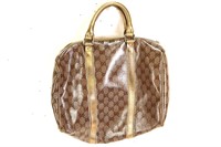 Gucci Beige/Gold Boston Handbag